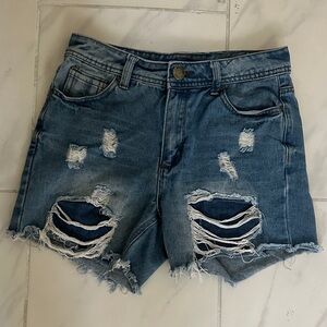 Distressed Denim Women Shorts